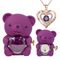 Rotating Bear With Real Rose & Necklace