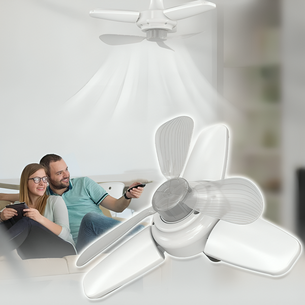 Space-Saving 3-Leaf Folding Fan Light