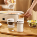 Double Lid Partition Large Opening Seasoning Jar