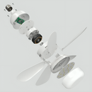 Space-Saving 3-Leaf Folding Fan Light