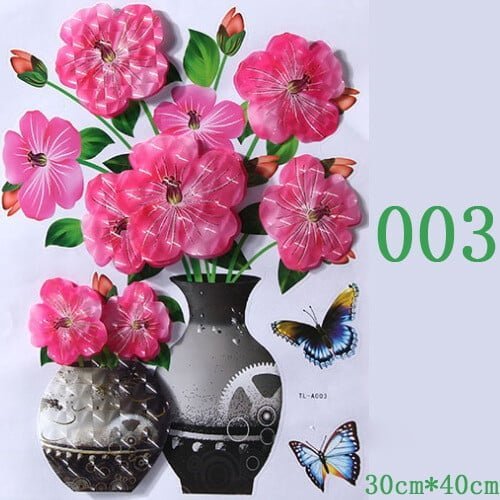 3D Simulation Vase Decoration Wall Sticker - Shop Home Essentials