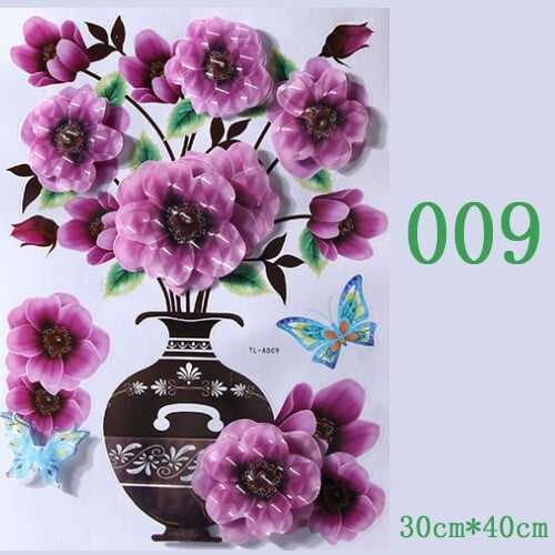 3D Simulation Vase Decoration Wall Sticker - Shop Home Essentials