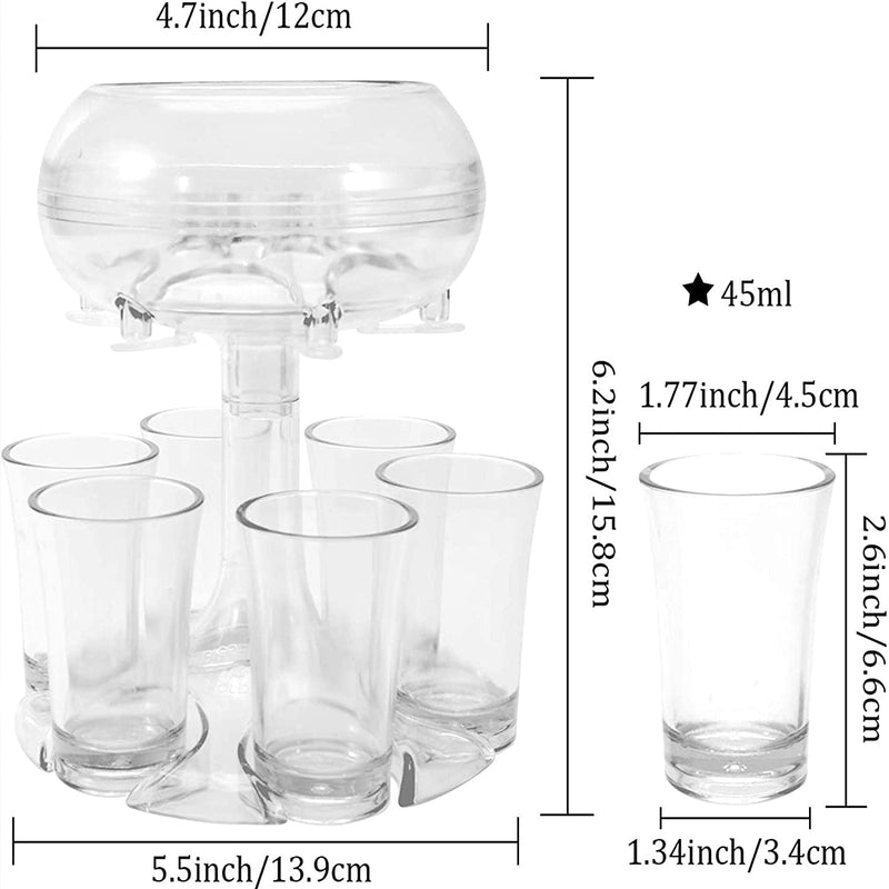 6 Shot Glass Holder and Dispenser Set - Shop Home Essentials
