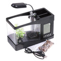 Mini Aquarium Fish Tank With LED Clock