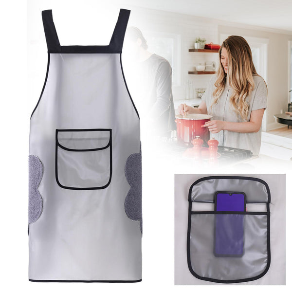 Kitchen Apron With Hand Wipe Pocket