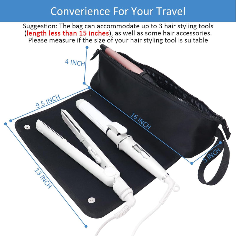 Multi-Purpose Hair Tools Travel Bag With Heat Resistant Mat