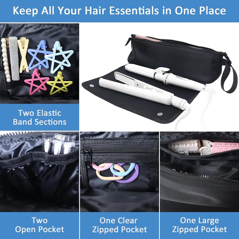 Multi-Purpose Hair Tools Travel Bag With Heat Resistant Mat