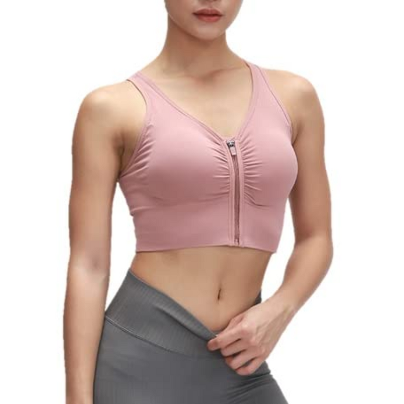 Front Zip Comfort Fit Sports Bra