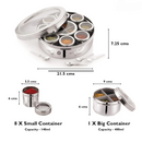 Multi-Compartment Spice Container With Spoons & Lids