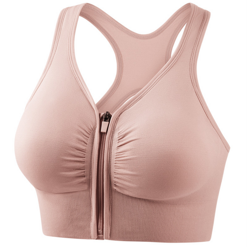 Front Zip Comfort Fit Sports Bra