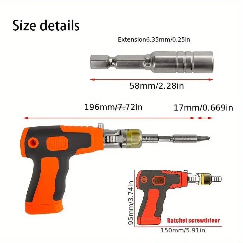 Ratcheting Multi-Angle Screwdriver Set