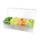 4 Removable Compartments Ice Chilled Condiment Tray