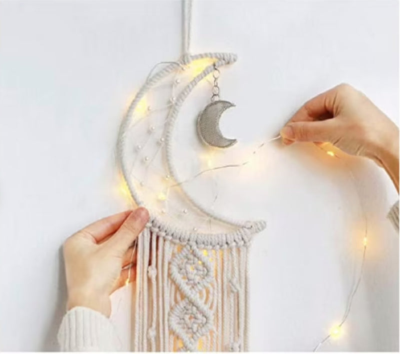 Home Decor Wall Hanging Moon Dream Catcher - Shop Home Essentials