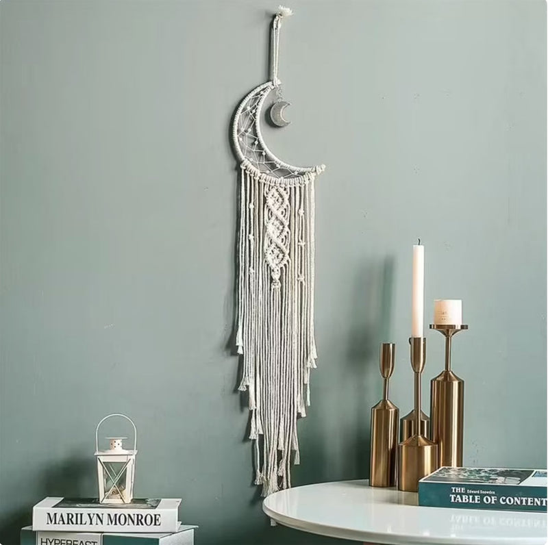 Home Decor Wall Hanging Moon Dream Catcher - Shop Home Essentials