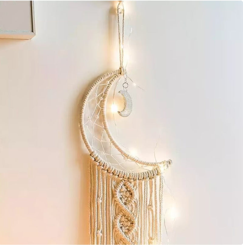 Home Decor Wall Hanging Moon Dream Catcher - Shop Home Essentials