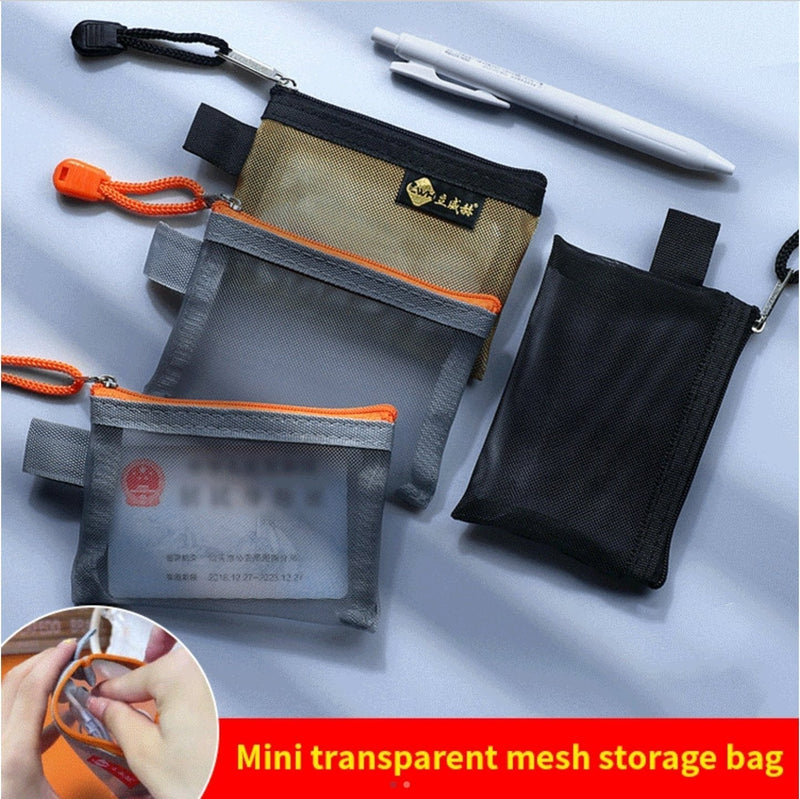 Mini Mesh Zip Card Coin Storage Bag - 50% OFF - Shop Home Essentials