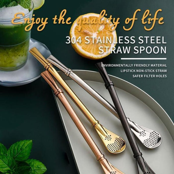 Multifunctional Stainless 2in1 Spoon Straw - Home Essentials Store Retail