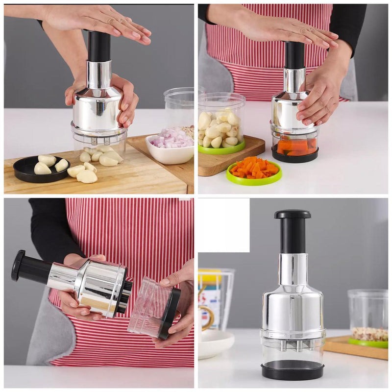 Multifunctional Stainless Steel Hand Press Food Chopper - Shop Home Essentials