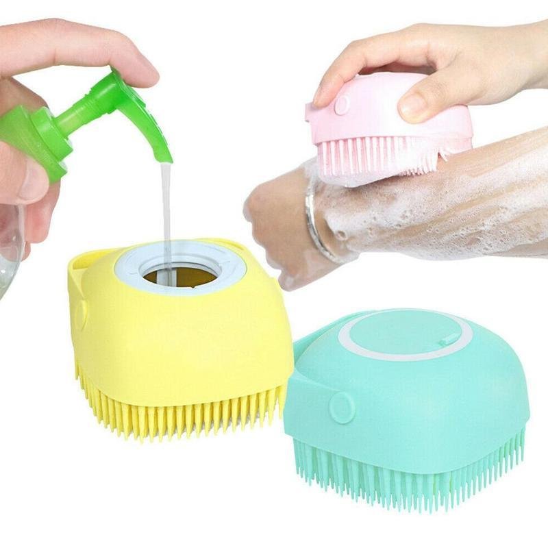 SILICONE MASSAGE BATH BRUSH LIQUID SOAP DISPENSER - Home Essentials Store Retail