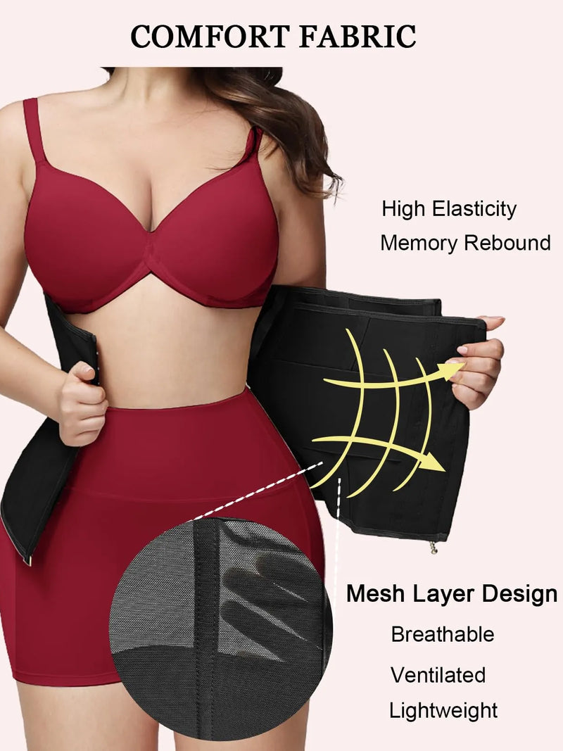 Women Waist Trainer with Zipper & Hooks